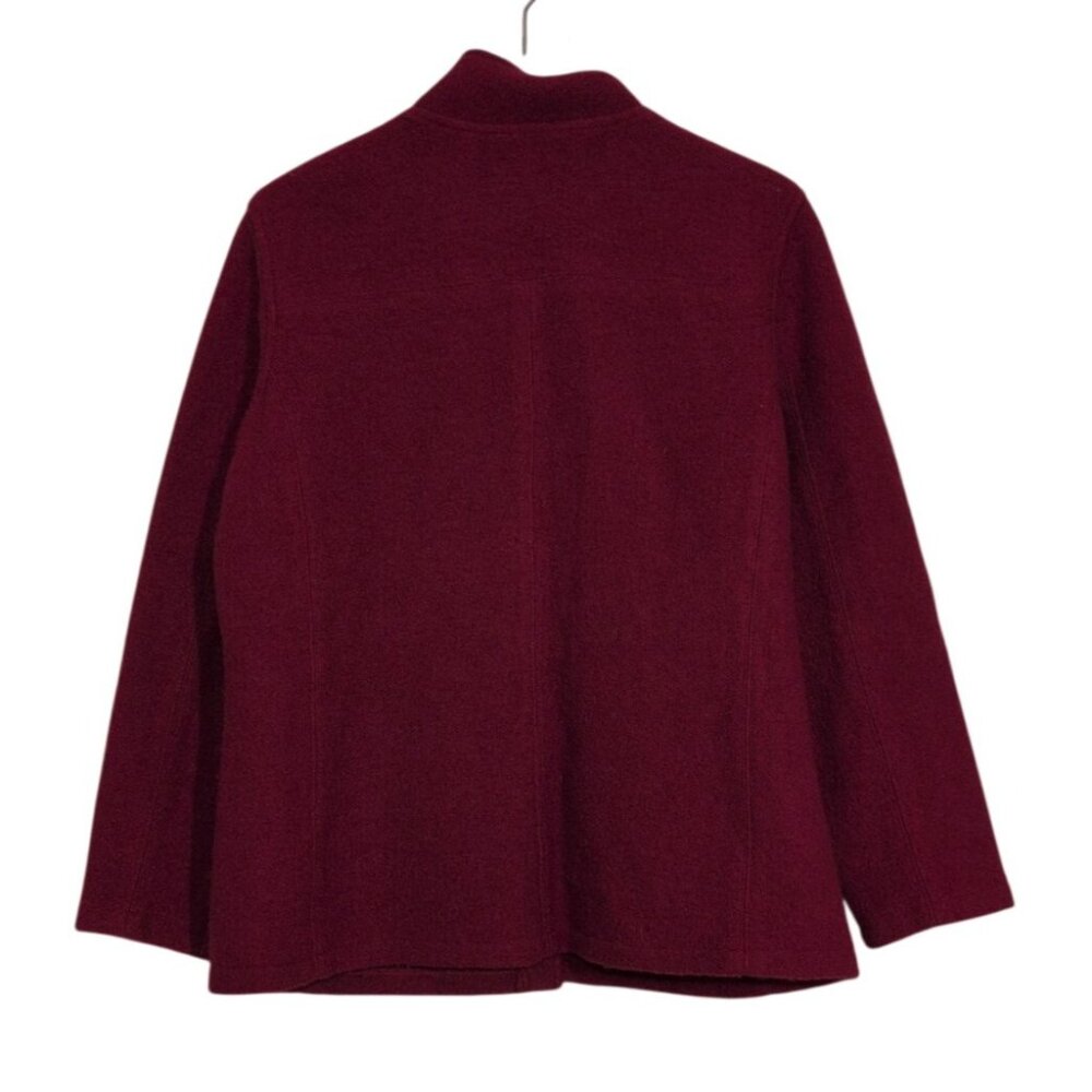 Talbots Boiled Wool Toggle Sweater Jacket Womens Size Medium Red Cardigan - Picture 7 of 7